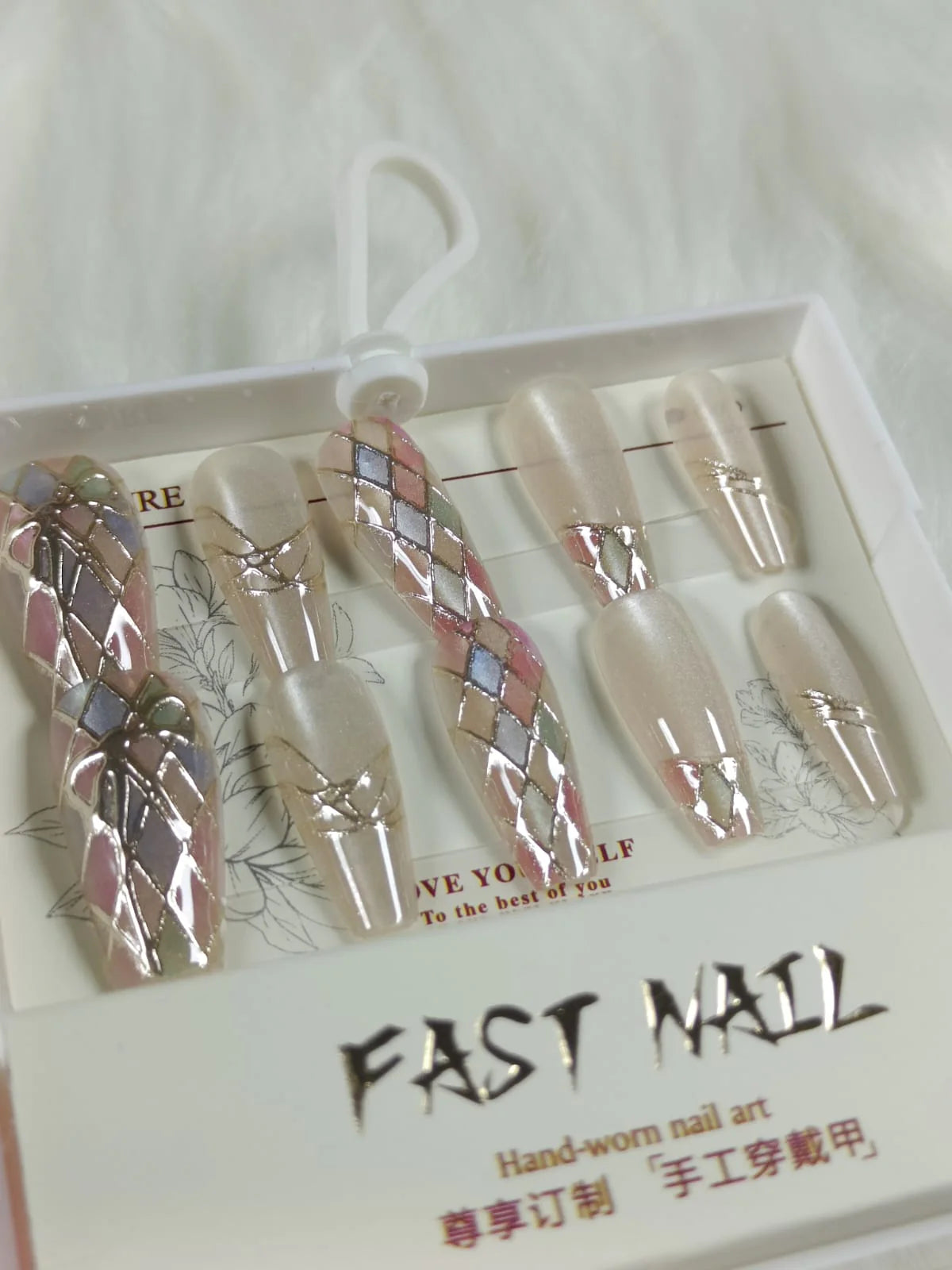 Cat Eye Fake Nails Handmade