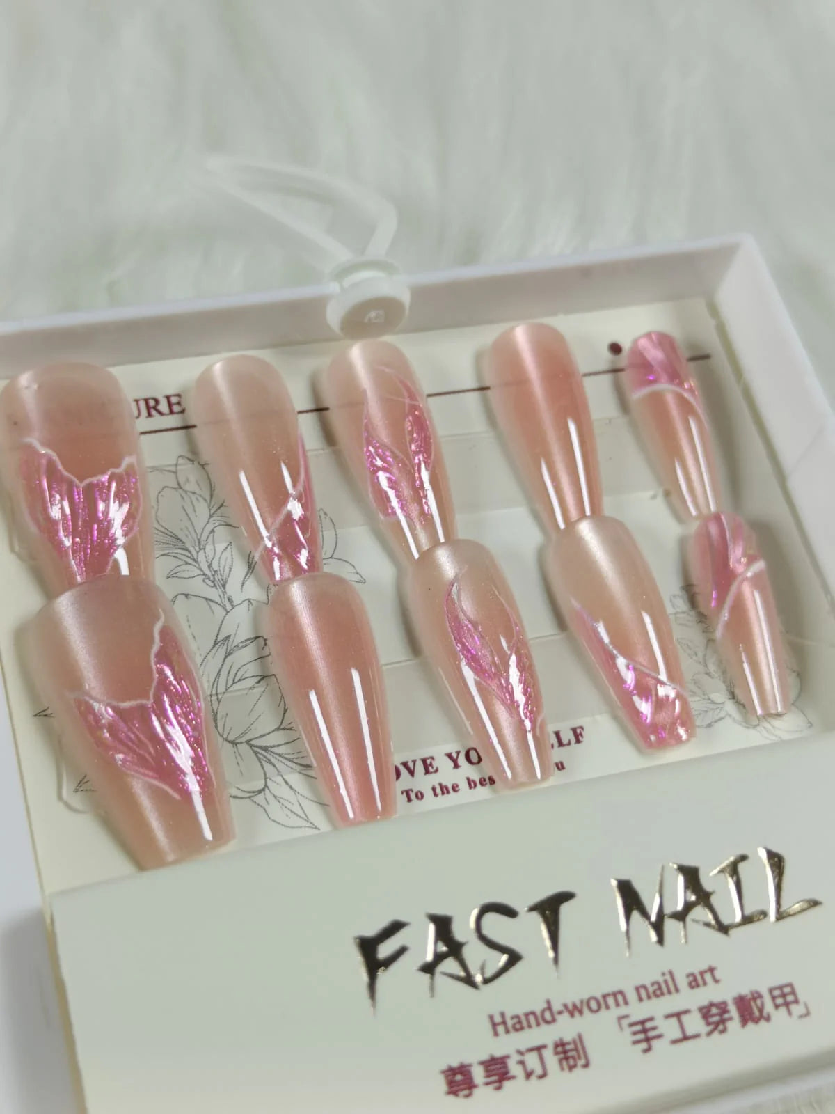Cat Eye Fake Nails Handmade