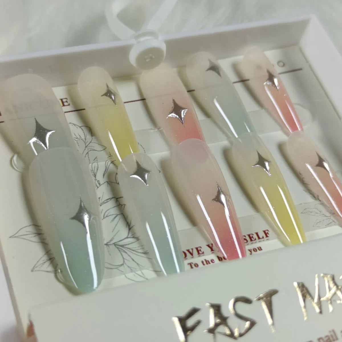 Cat Eye Fake Nails Handmade