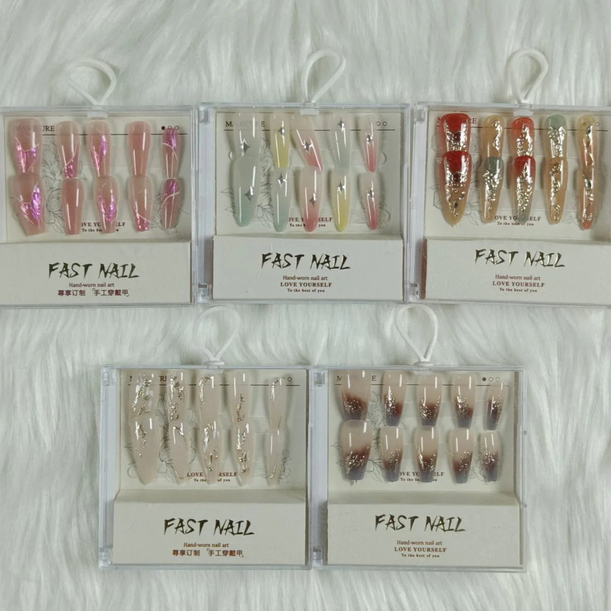 Cat Eye Fake Nails Handmade