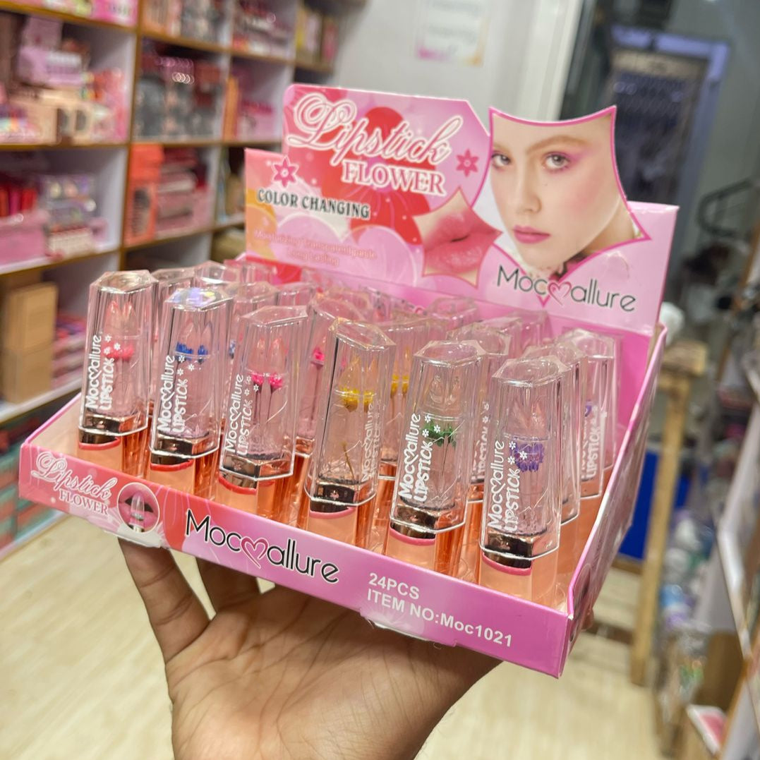 Mocallure Flower Magic Lipstick – Color-Changing Jelly Lip Balm with Real Dried Flower