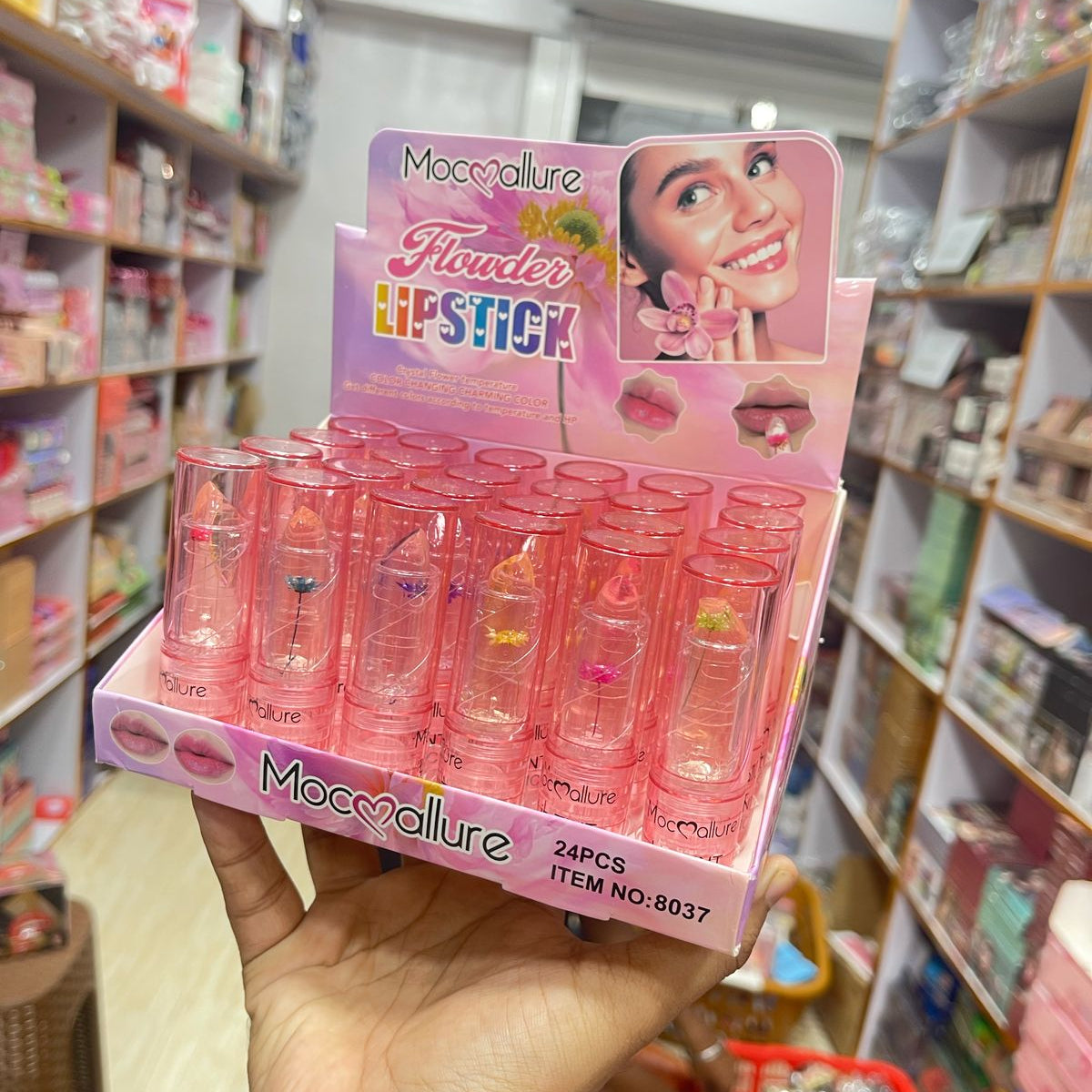 Mocallure Flower Magic Lipstick – Color-Changing Jelly Lip Balm with Real Dried Flower