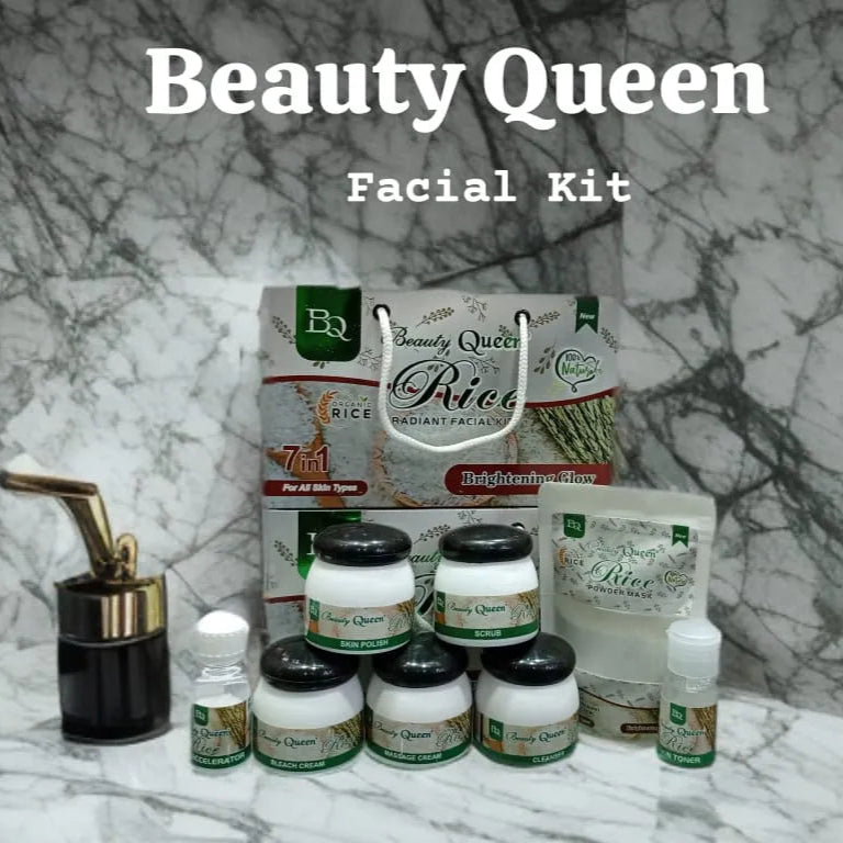 BQ Beauty Queen® Radiant Glow 7-in-1 Rice Facial Kit