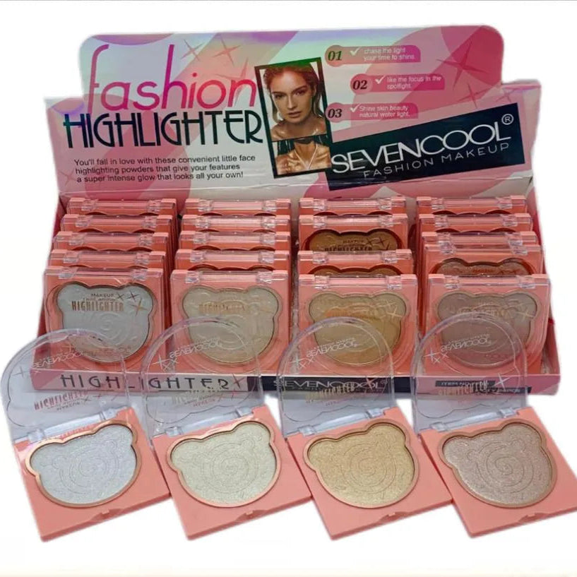 SEVENCOOL Bear Embossed Fashion Highlighter – Radiant Glow Finish