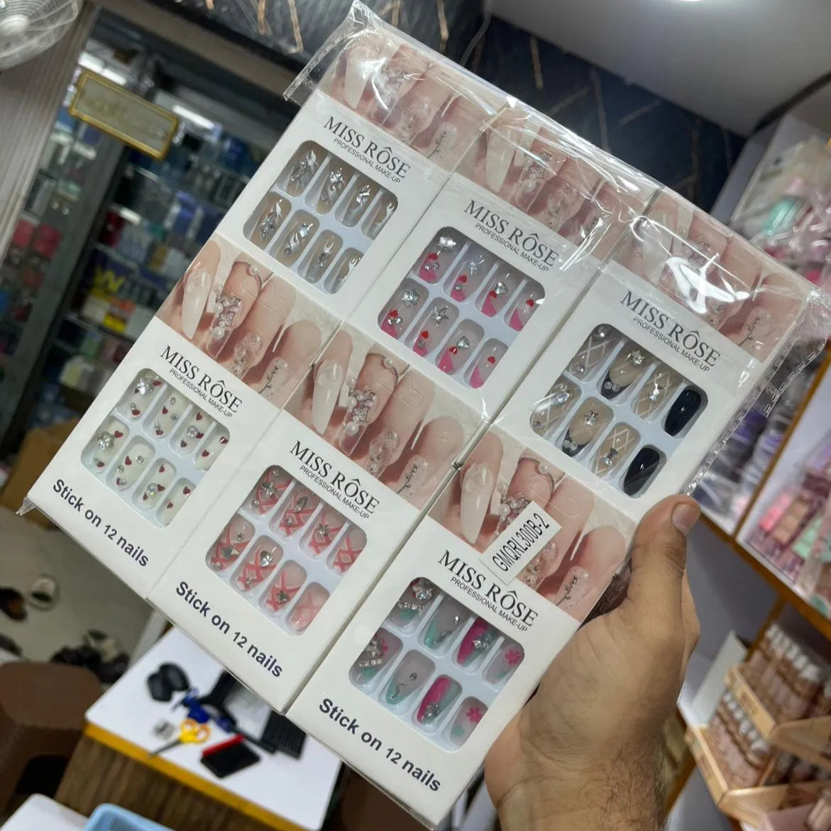 Miss Rose Stick-On Fancy Nails