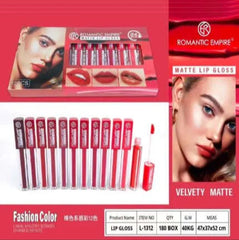 Romantic Empire Matte Lipgloss – 12 Pcs Tray