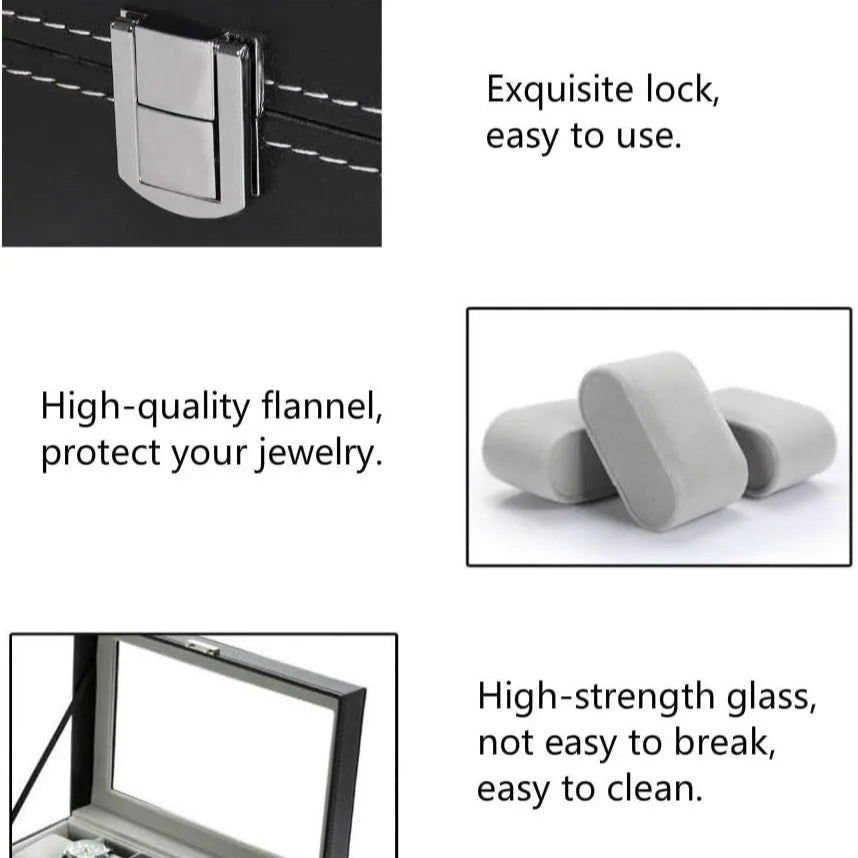 3 Slots Leather Box Watch Holder – Compact & Elegant Storage