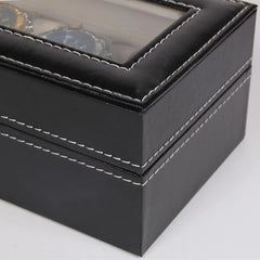 3 Slots Leather Box Watch Holder – Compact & Elegant Storage