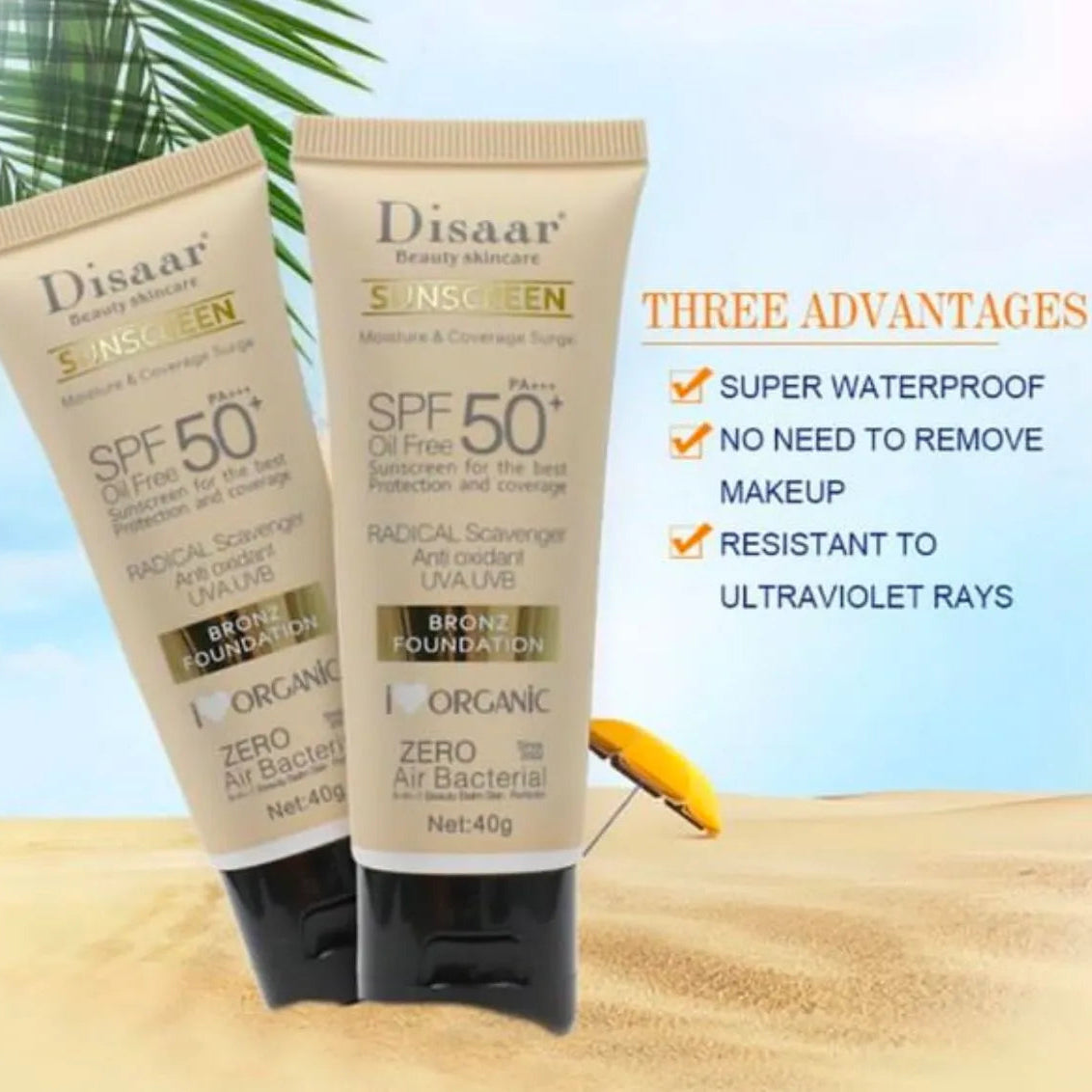 Disaar Sunscreen Bronz Foundation SPF 50 Oil-Free – 40g