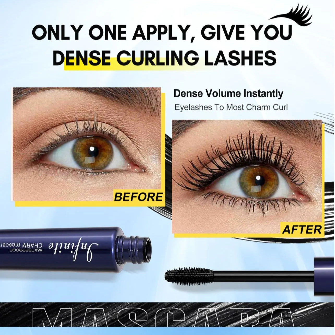 BOB Fast Dense Mascara – Thick Black Curling, Volumizing & Waterproof