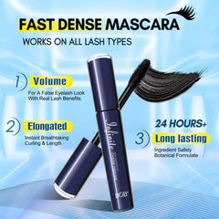 BOB Fast Dense Mascara – Thick Black Curling, Volumizing & Waterproof