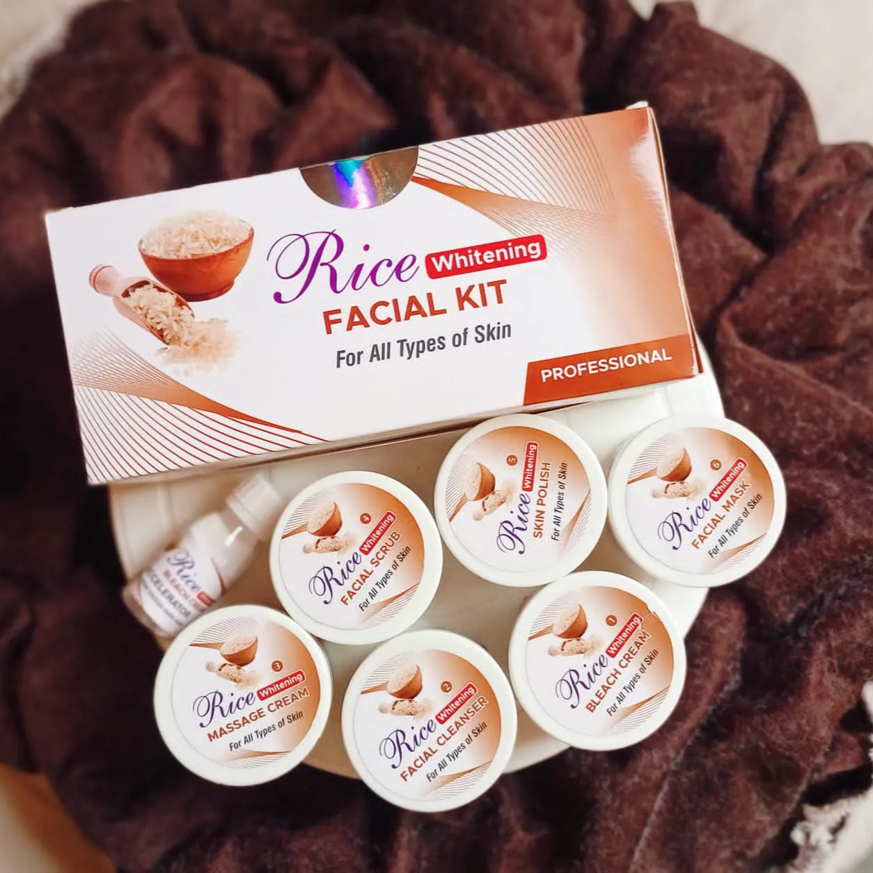 Rice Whitening Ultra Glowing Facial Kit For All Skin Types -100ml