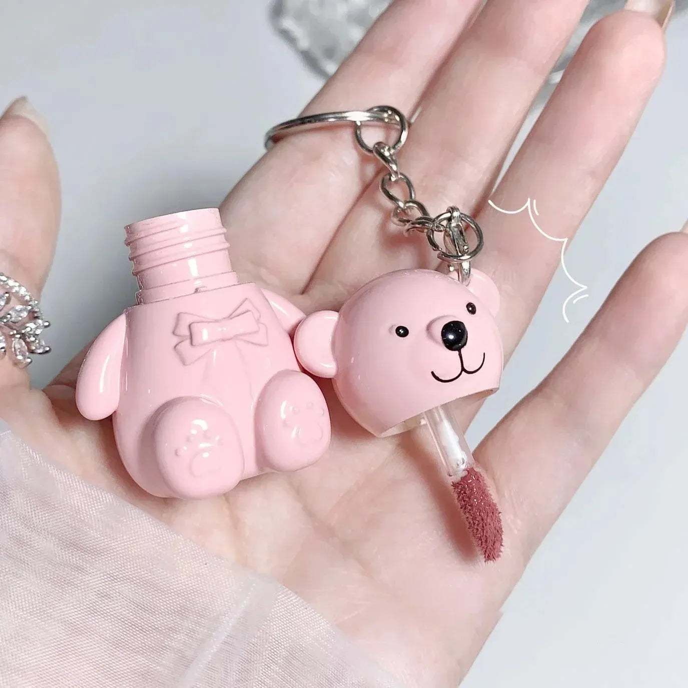 Cute Bear Key Chain Tint Glossy Lip Gloss