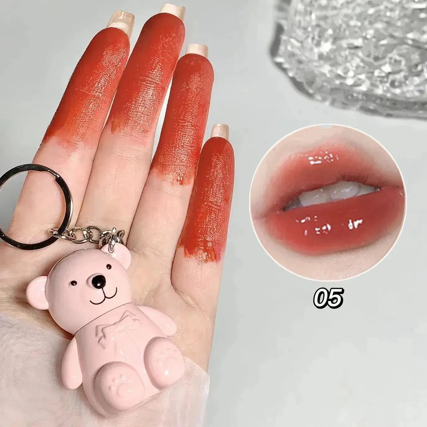 Cute Bear Key Chain Tint Glossy Lip Gloss