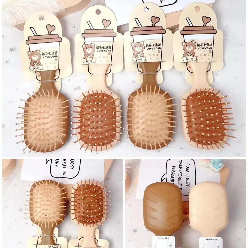 New 1 Pc Wooden Style Bear Hair Brush