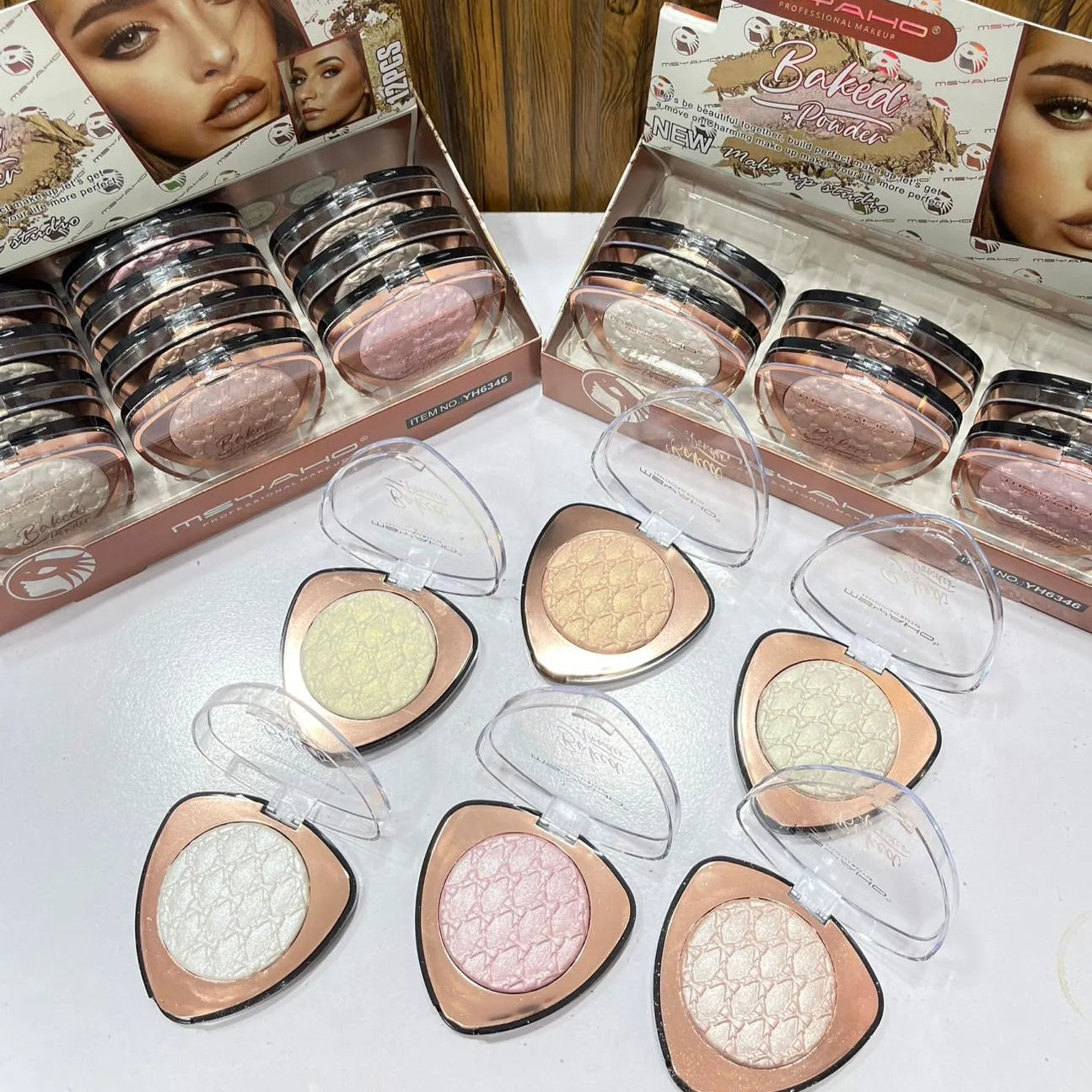 MSYAHO 6 Pcs Baked Highlighter Set