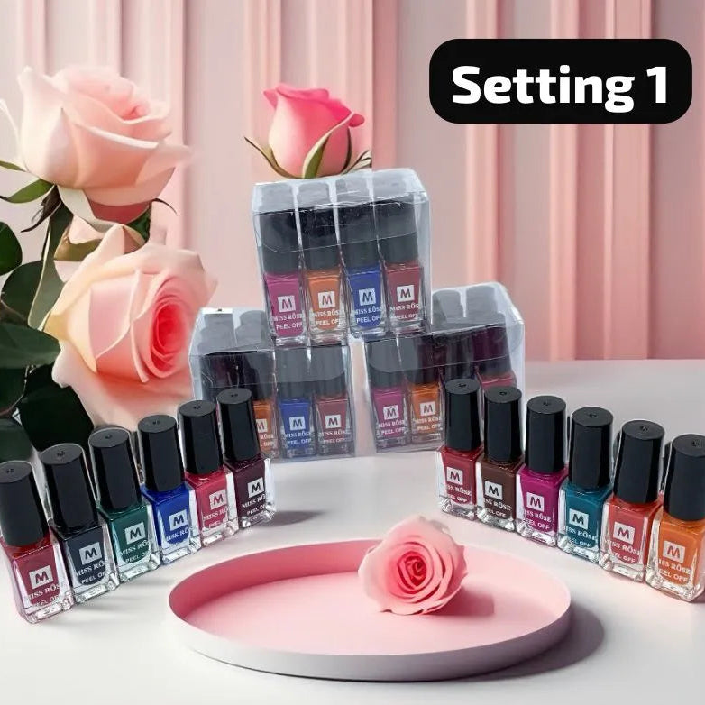 Miss Rose Nail Polish Peel Off – 12 Pcs Set