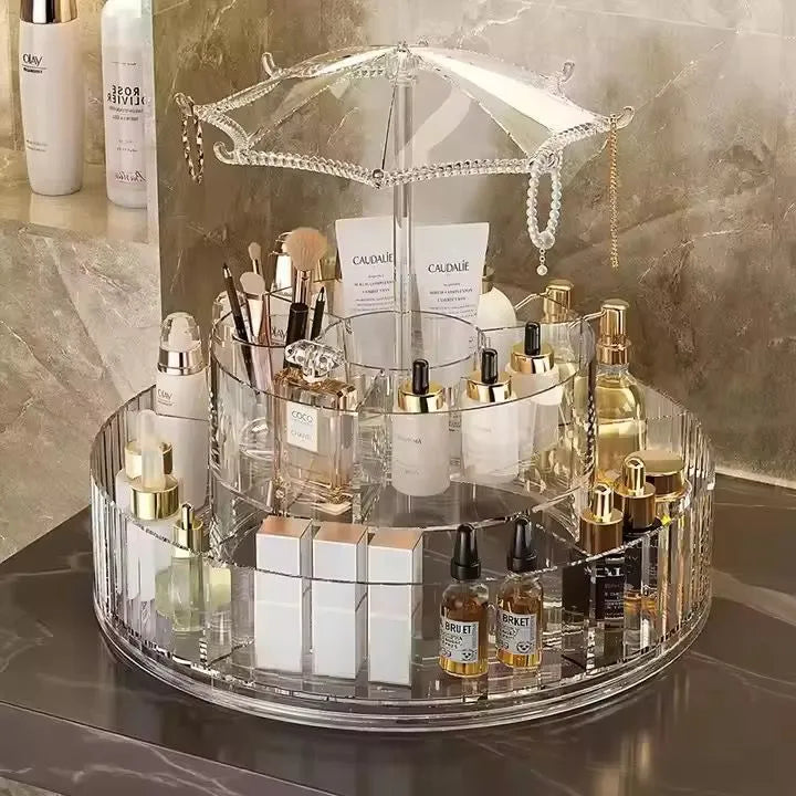 Light Luxury 360° Rotating Tabletop Cosmetics Storage Box