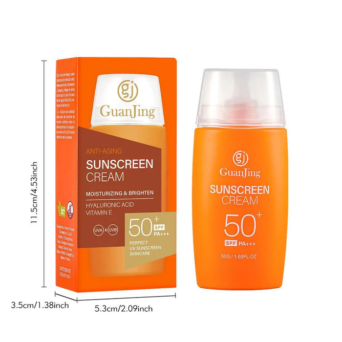 Guanjing Anti-Aging Sunscreen Cream SPF 50+ Moisturizing & Brightening – 50g
