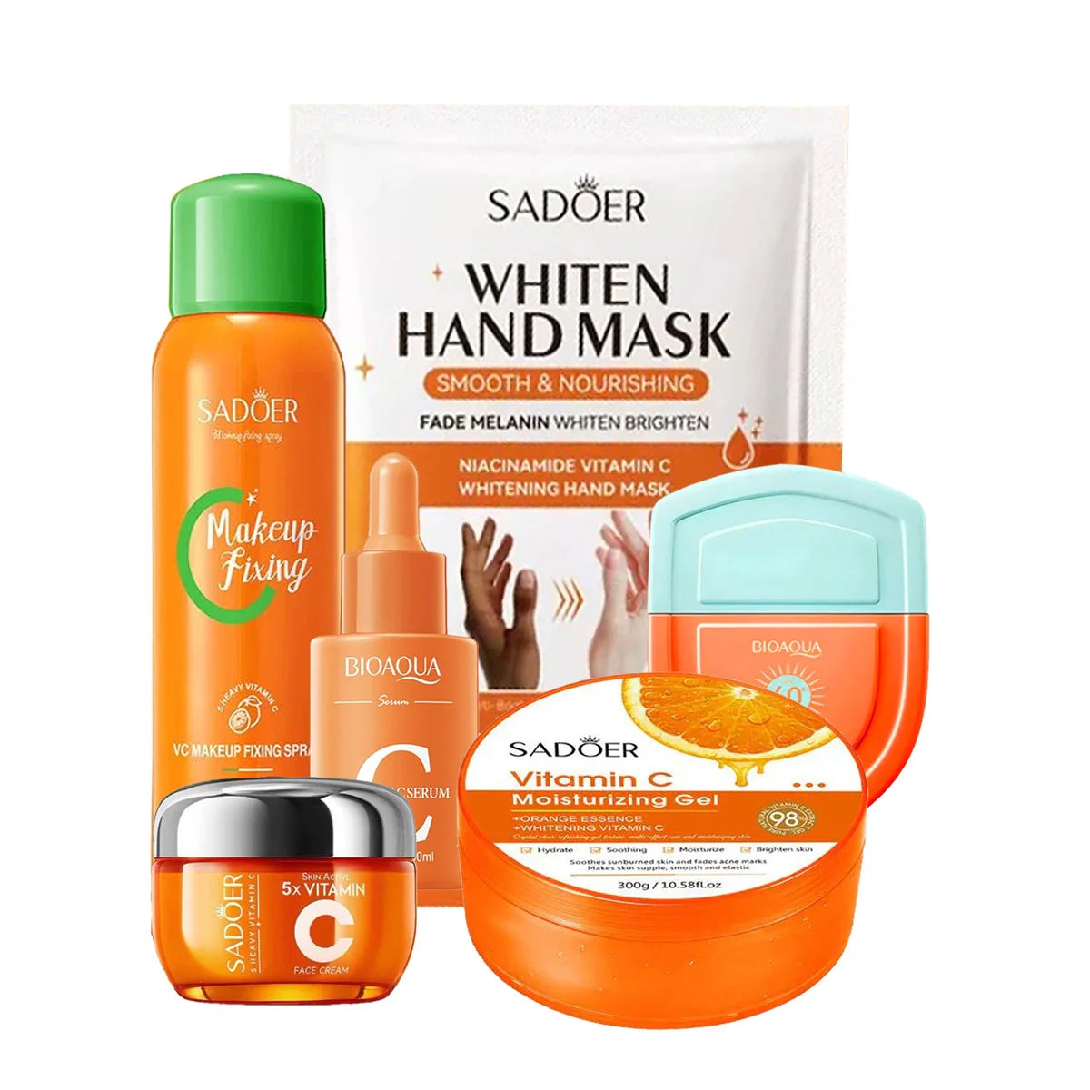 Pack of 06 Sadoer & Bioaqua Vitamin C 6 in 1 Skincare Combo