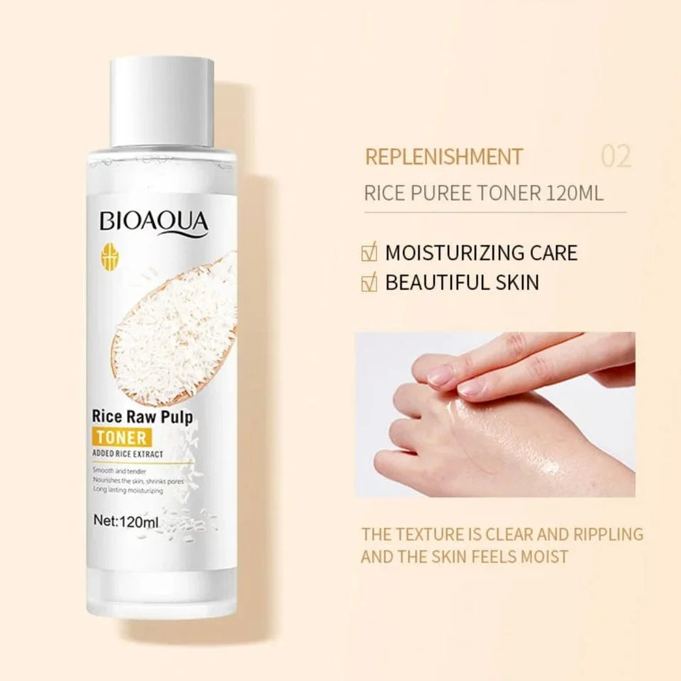 Bioaqua Rice Raw Pulp Rejuvenating & Moisturizing - Six Piece Suit Kit