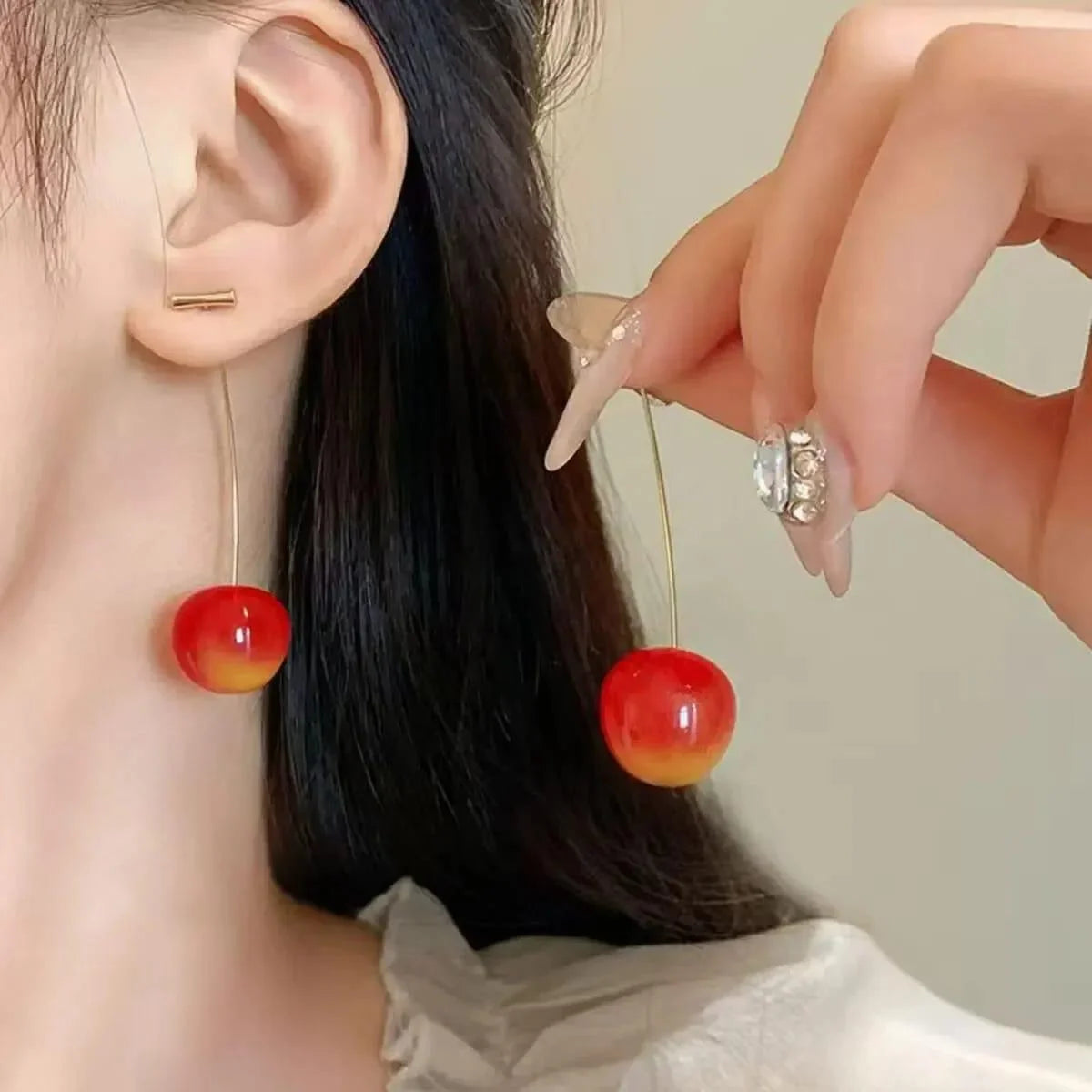 Elegant Cherry Dangle Earrings – Each
