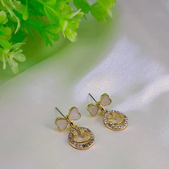 Elegant Bow Hollow Circle Drop Earrings – Each