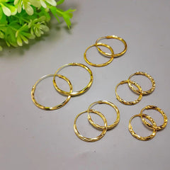 Gold-plated 5 pair hoops combo