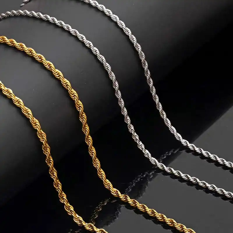 China Rope Chain – Elegant Twisted Design Necklace for Men & Women