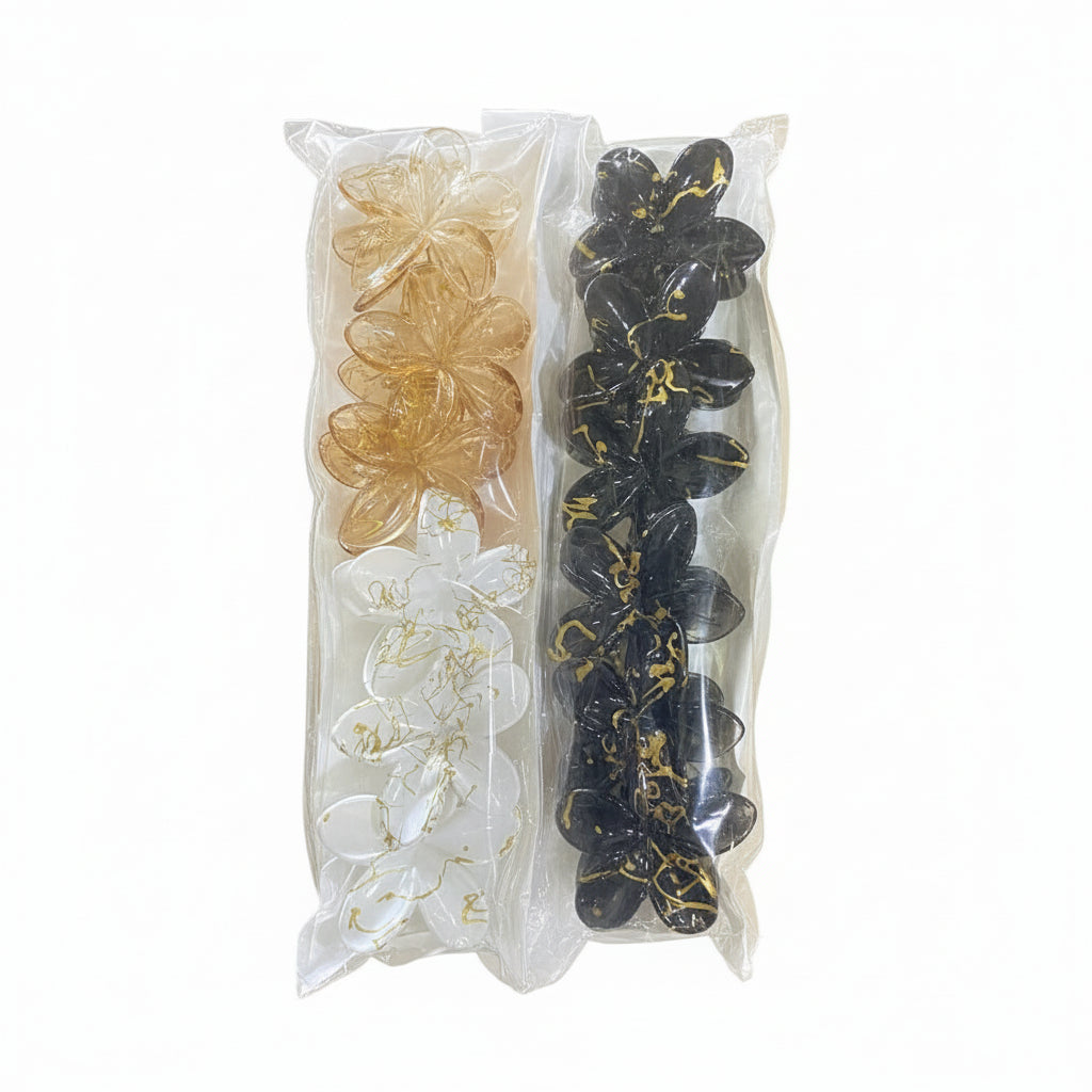 Flower Hair Clips Large - 12 Pieces