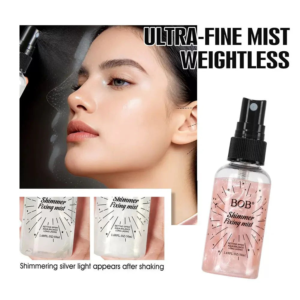 BOB Shimmer Fixing Mist – Long-Lasting Hydrating Setting Spray - 50ml