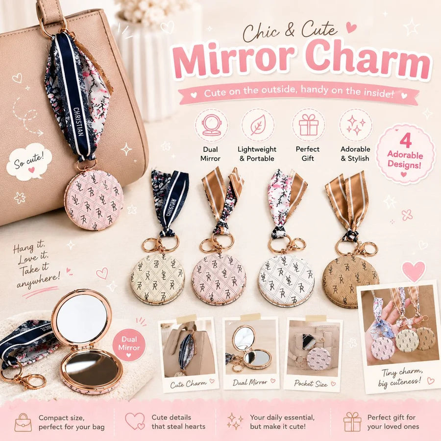 Chic Compact Mirror Charm - Each