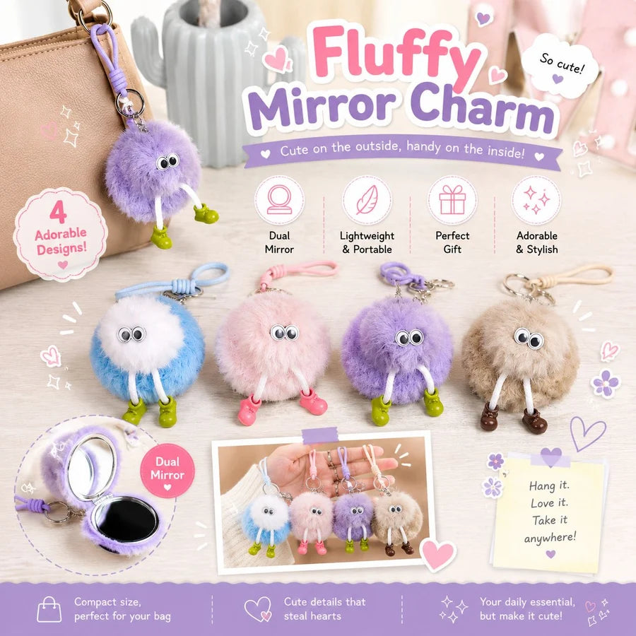 Pom Pom Mirror Charm - Each