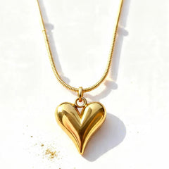 Gold-Tone Heart Pendant Necklace