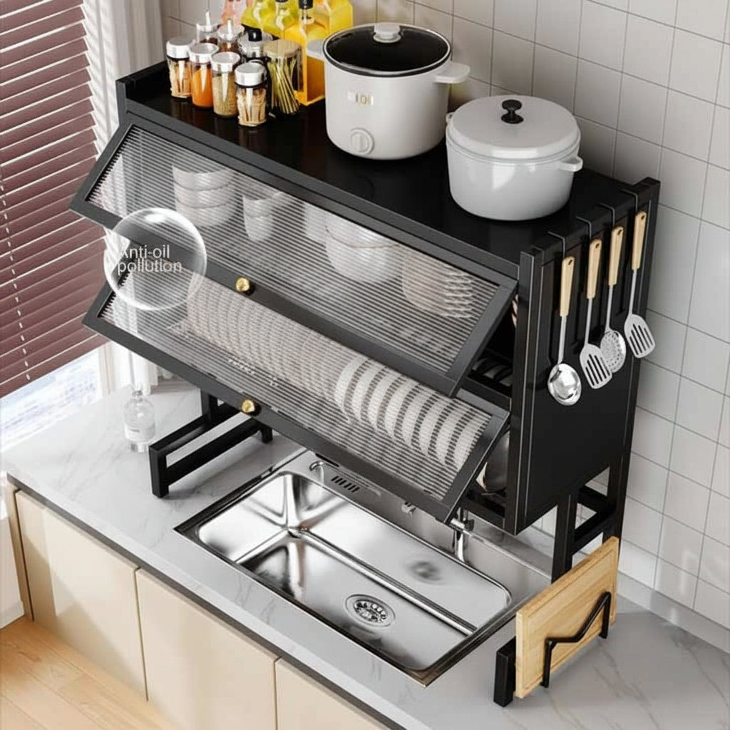 Double-Tier Metal Over-the-Sink Dish Drying Rack - Each