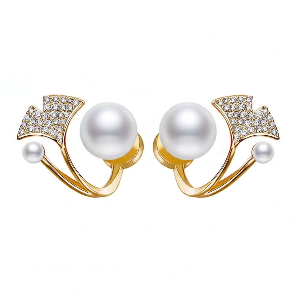 Mermaid Tail Pearl Stud Earrings - Each