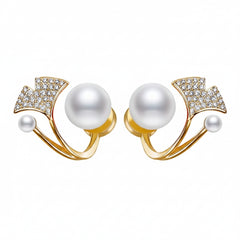 Mermaid Tail Pearl Stud Earrings - Each