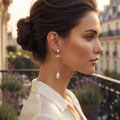 Stainless Steel Pearl Drop Earrings - Each