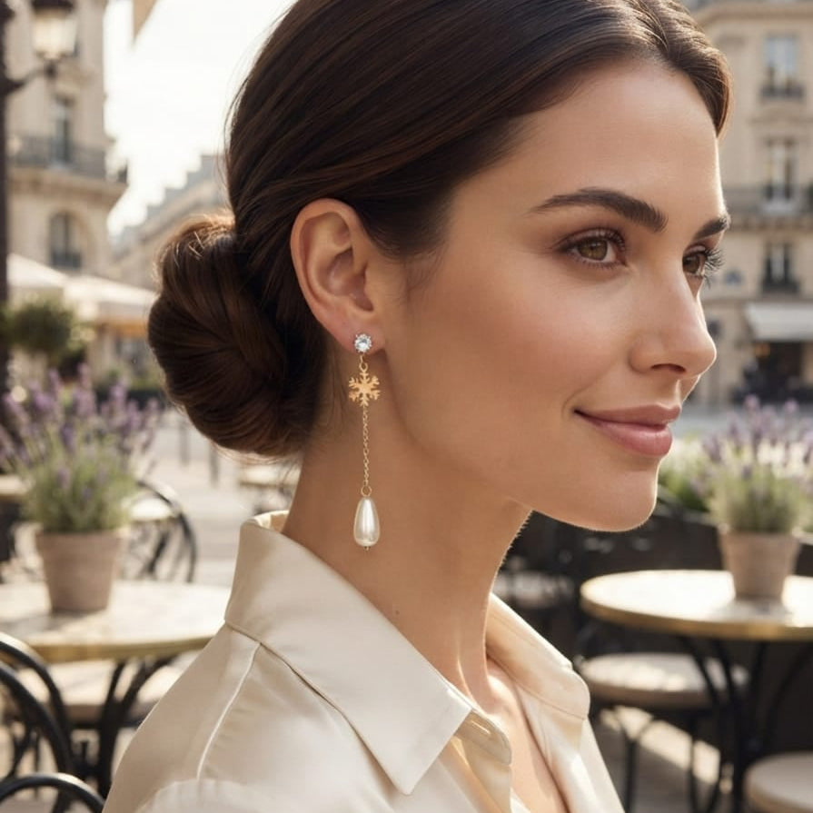 Stainless Steel Pearl Drop Earrings - Each
