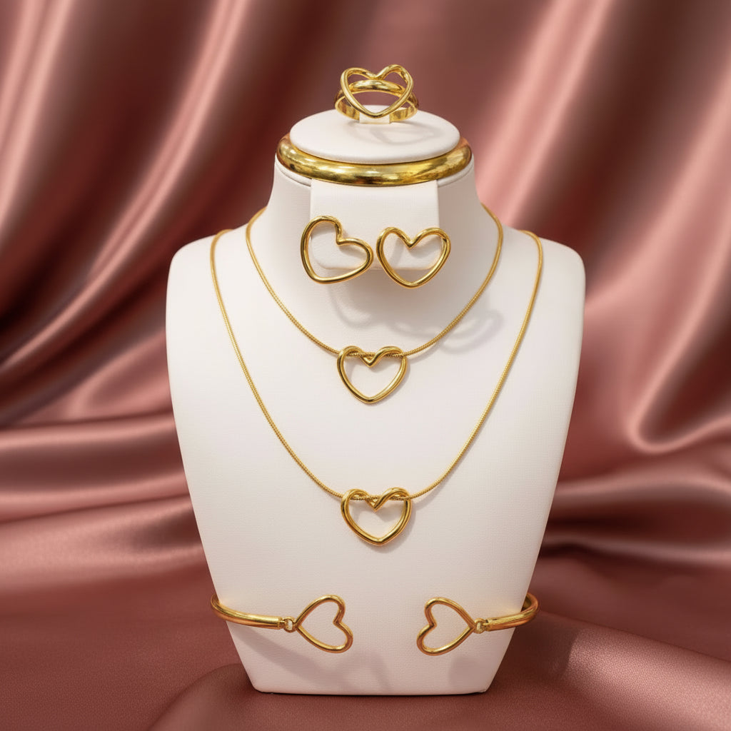 Golden Heart Jewelry Set
