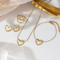 Golden Heart Jewelry Set