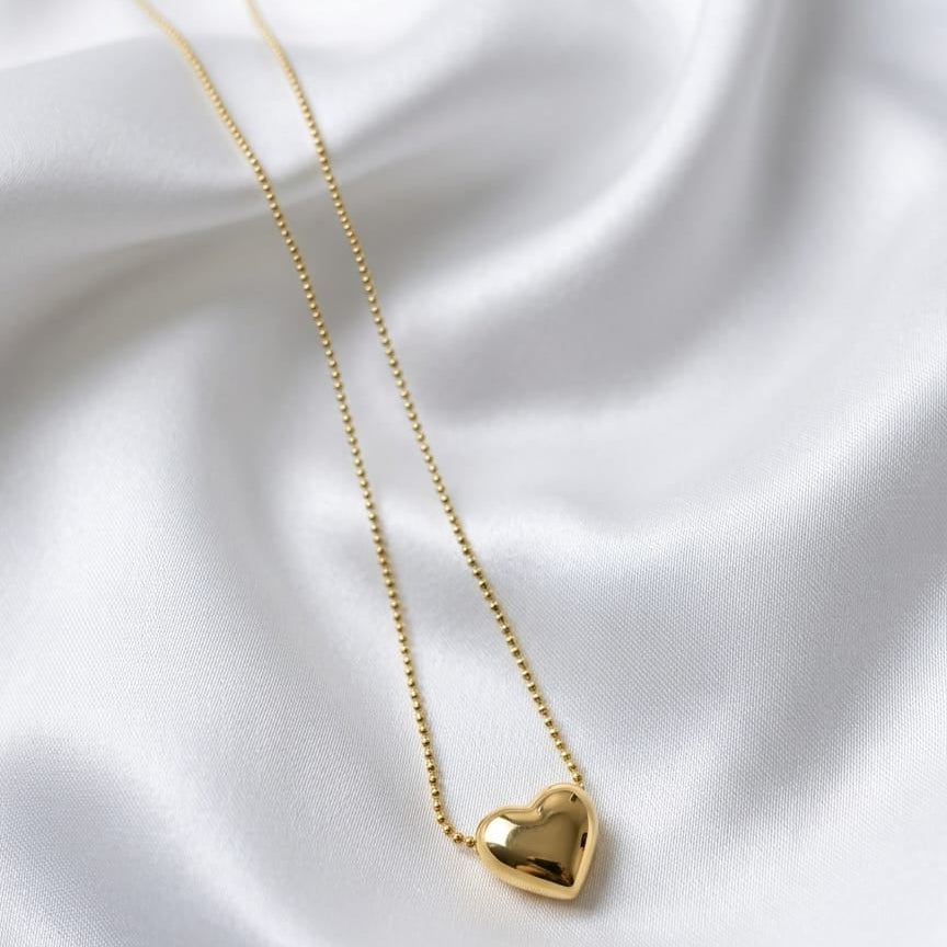 Gold-Tone Heart Pendant Necklace