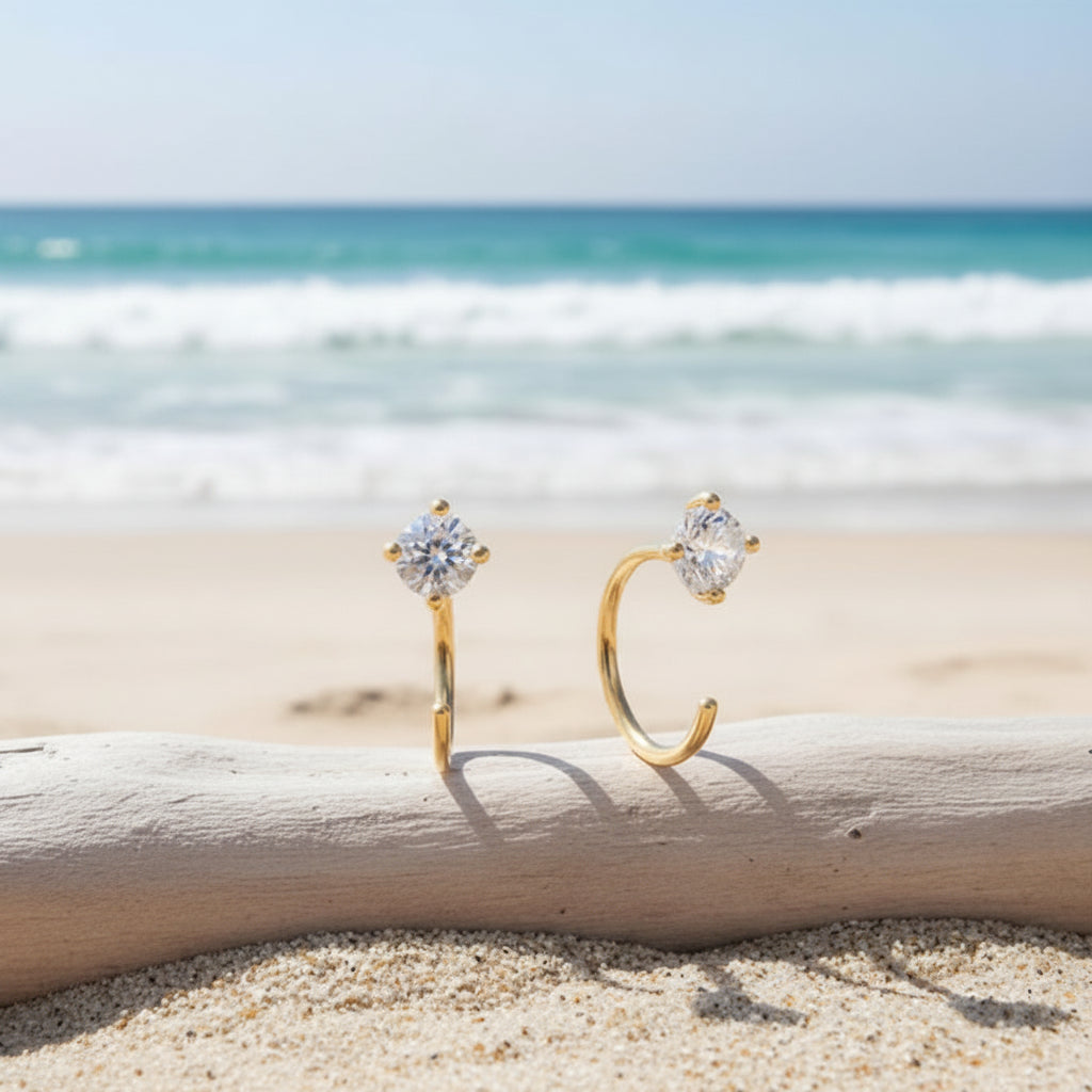 Stainless Steel 1-Stone Nose Ring