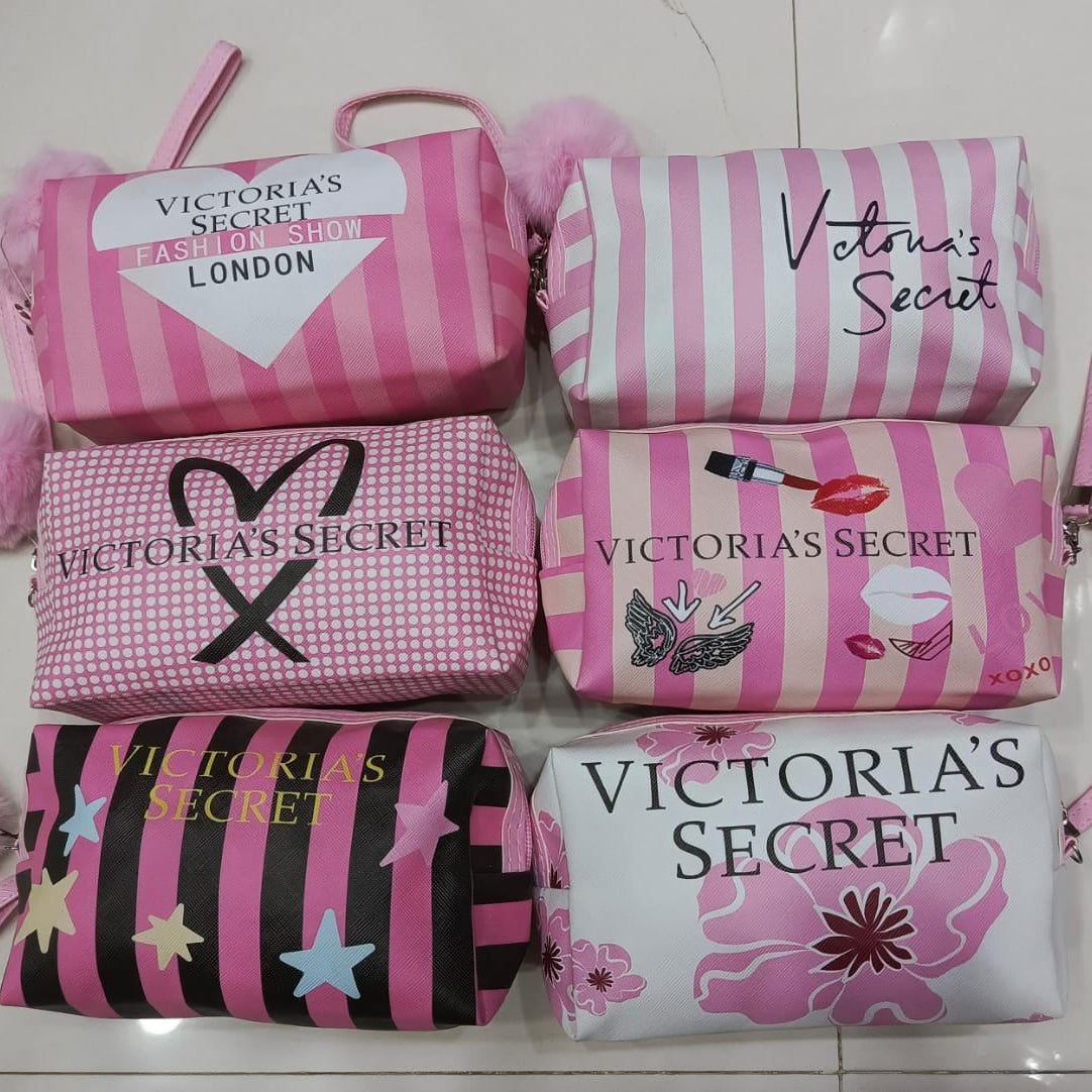 Victoria Secret Makeup Carry Pouch With Bow Keychain - Each