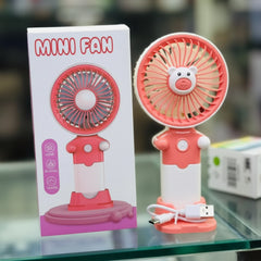 Portable Rechargeable Mini Cartoon Bear Fan with USB Charging Cable