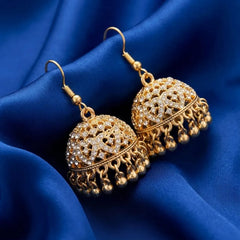 Intricate Gold-Plated Jhumka Earrings