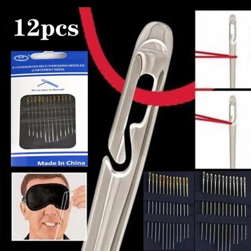 Easygo self-threading sewing needles - 12pcs
