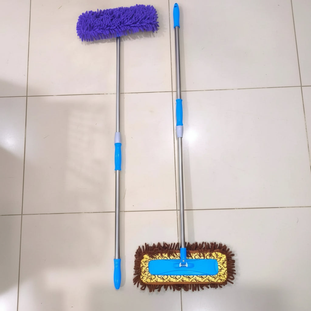 Telescopic Big Size Microfiber Flat Mop with Large Steel Rod