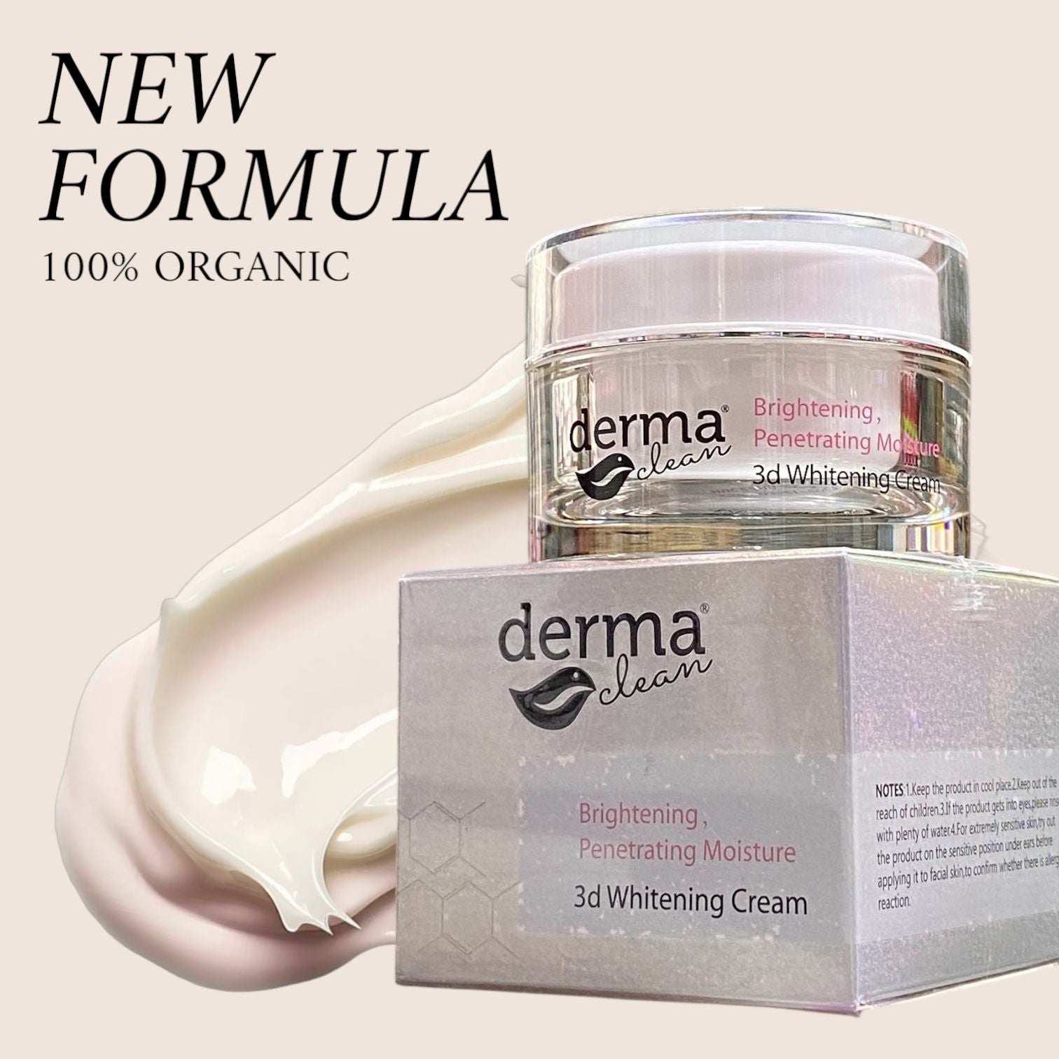 Derma Clean 3D Whitening Brightening Penetrating Moisture Cream - 30g