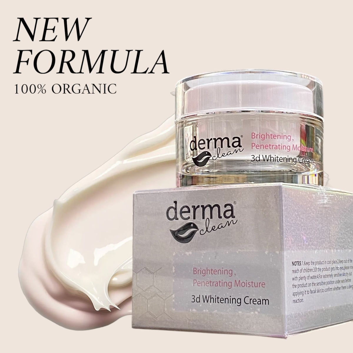 Derma Clean 3D Whitening Brightening Penetrating Moisture Cream - 30g